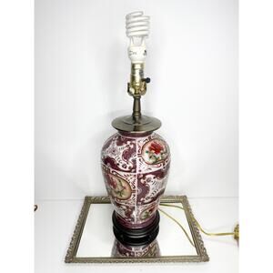 Stunning Late 20th Century Chinoiserie Porcelain Floral Pattern Lamp on Ming